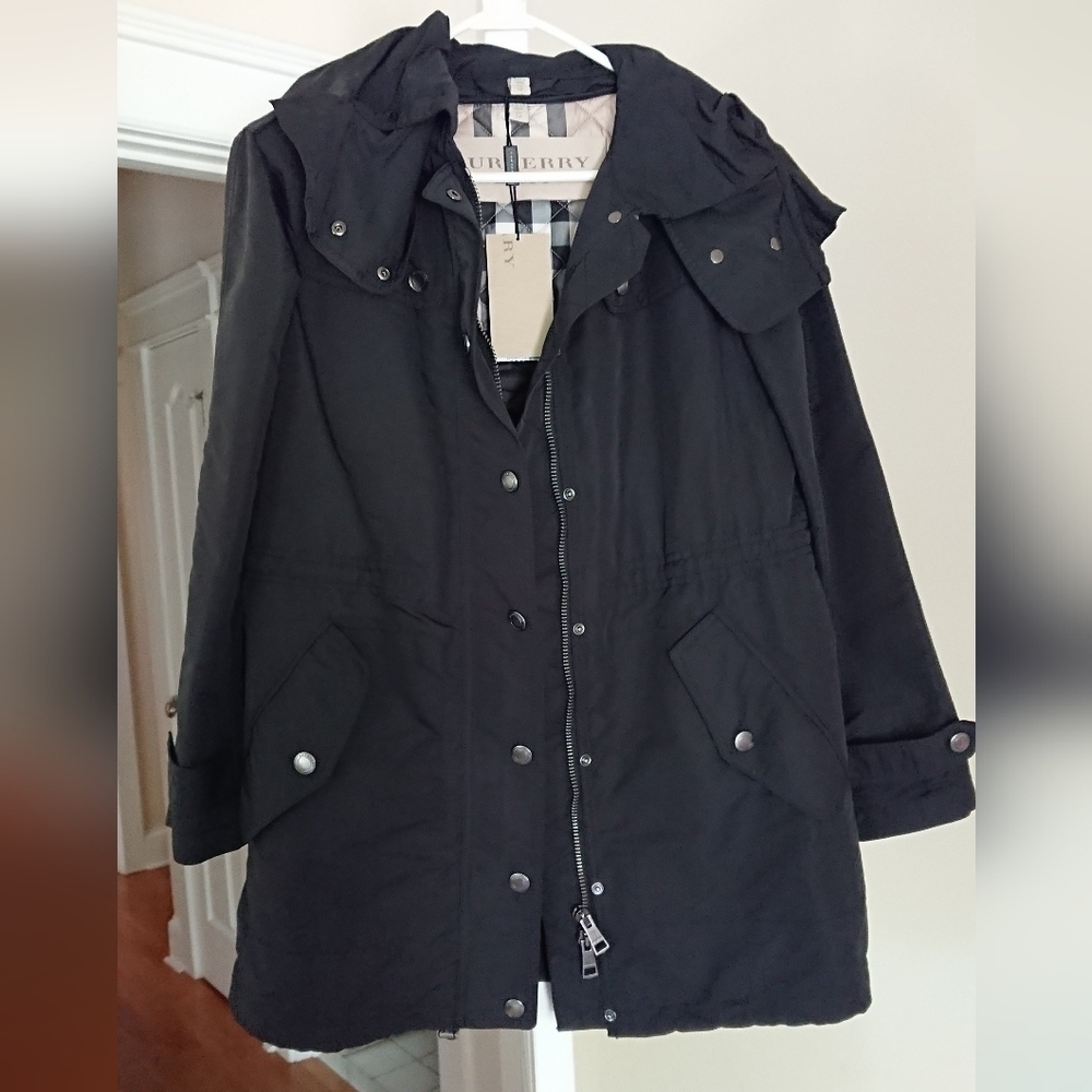 Burberry signature Utility jacket/raincoat w/detachable quilted vest size XS